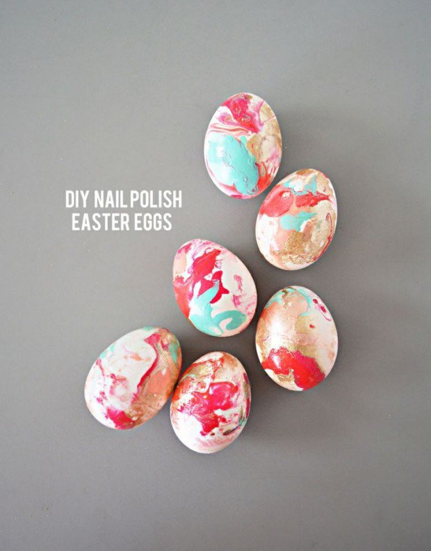 Nail polish Easter eggs.