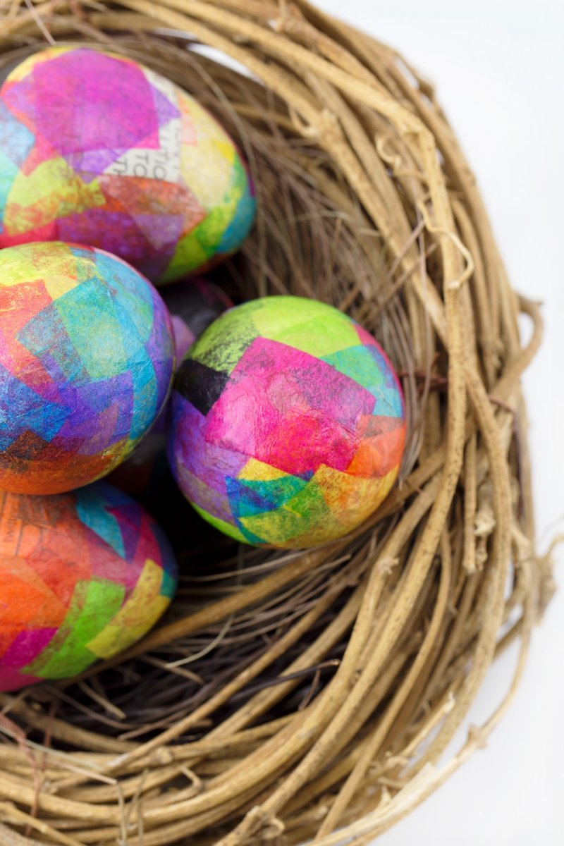 Papier Mache Easter Eggs.