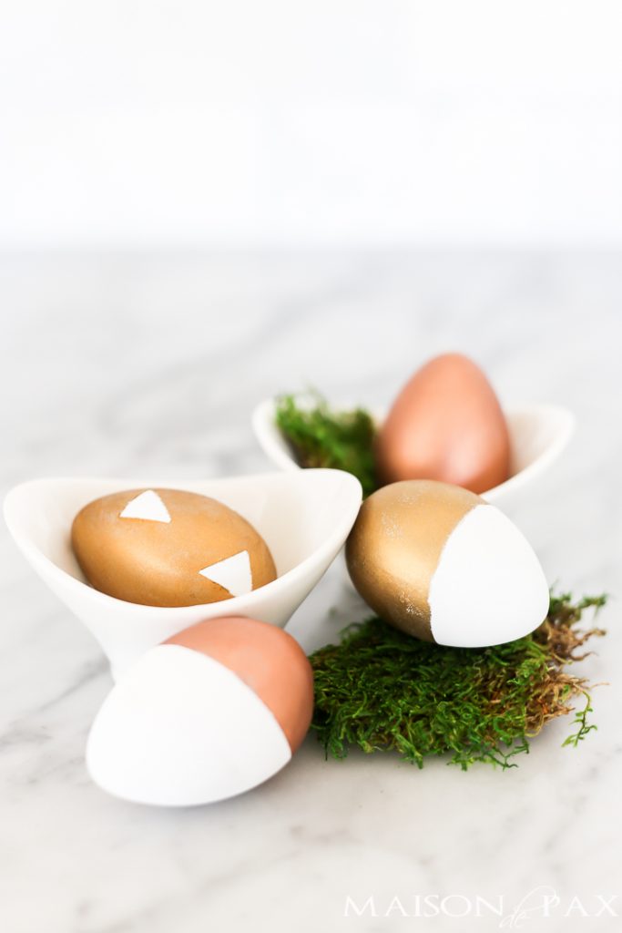 Stunning DIY Metallic Easter Eggs via Maison de Pax