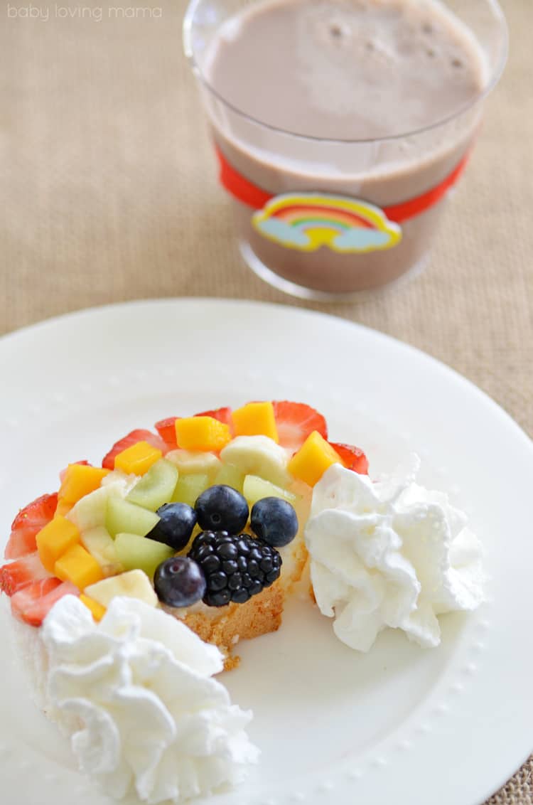 Angel Food Cake and Fruit Rainbow