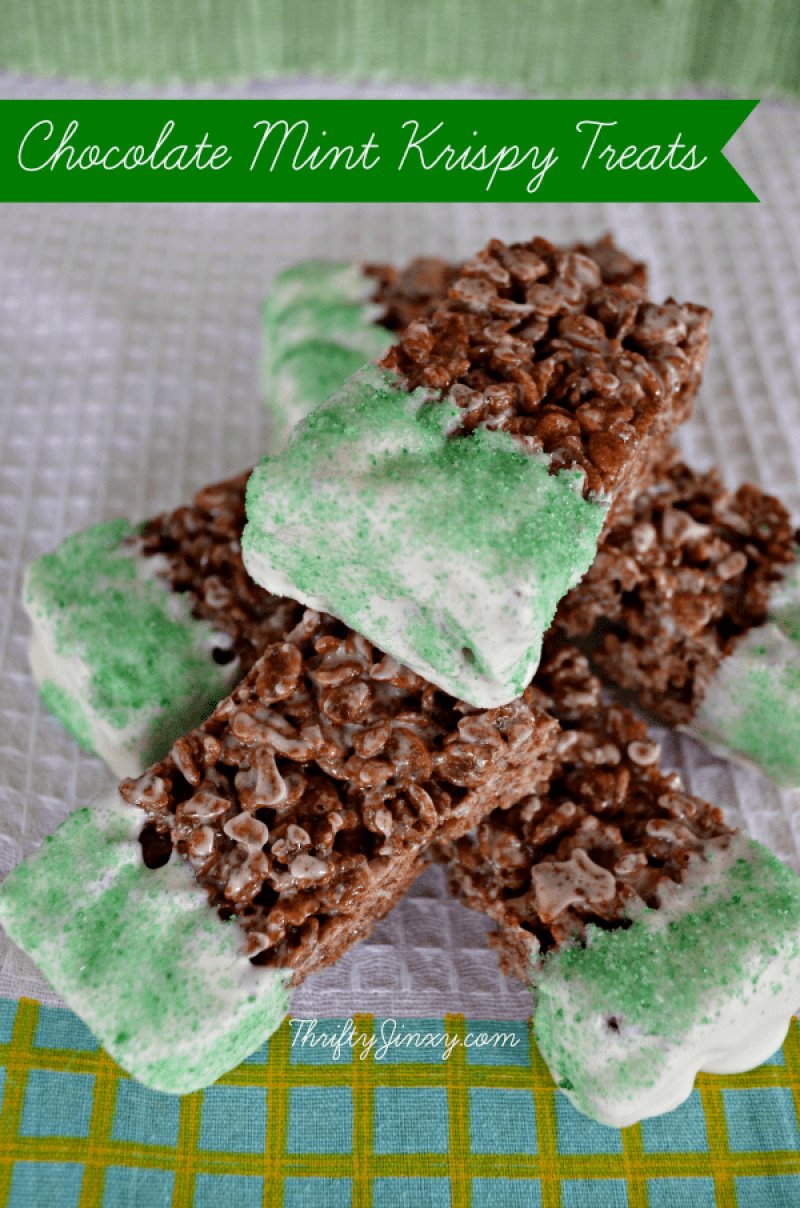 Chocolate Mint Rice Krispie Treats