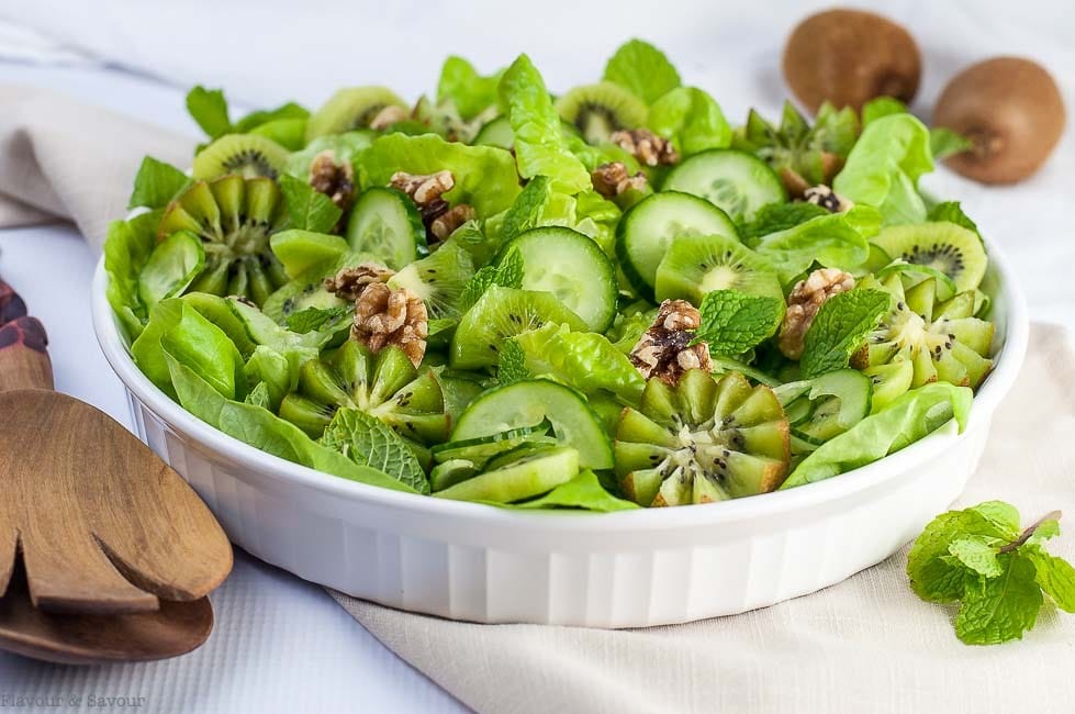 Kiwi Cucumber Salad with Walnuts and Fresh Mint – Flavour & Savour