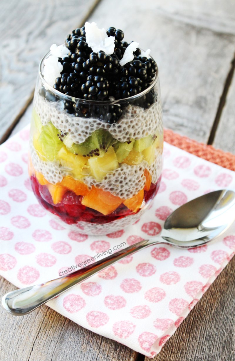 Layered Rainbow Chia Pudding by Creative Green Living
