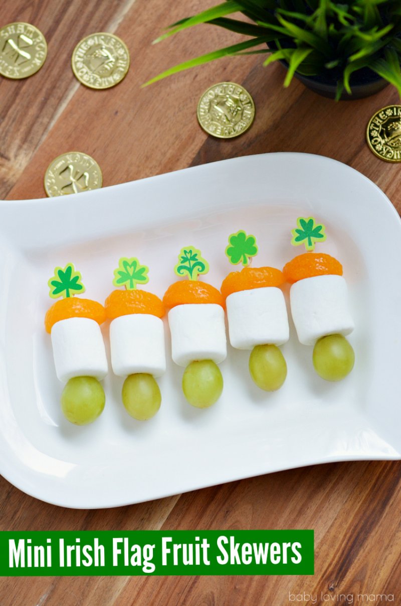 Mini Irish Flag Fruit Skewers