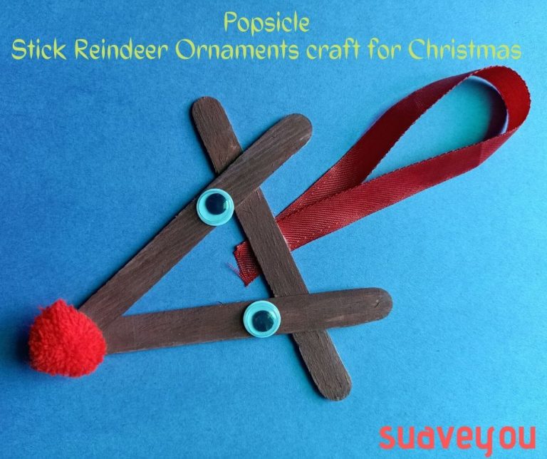 Popsicle Stick Reindeer Ornaments craft for Christmas
