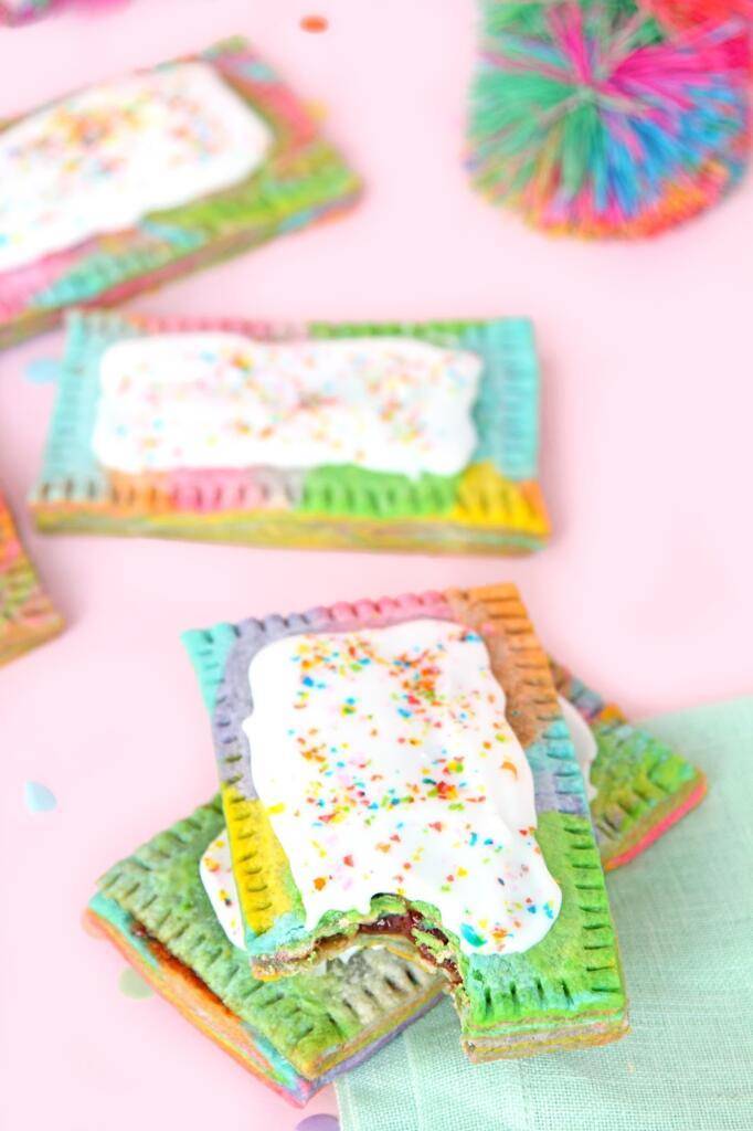 Rainbow Marbled Pop Tart Recipe from Aww Sam