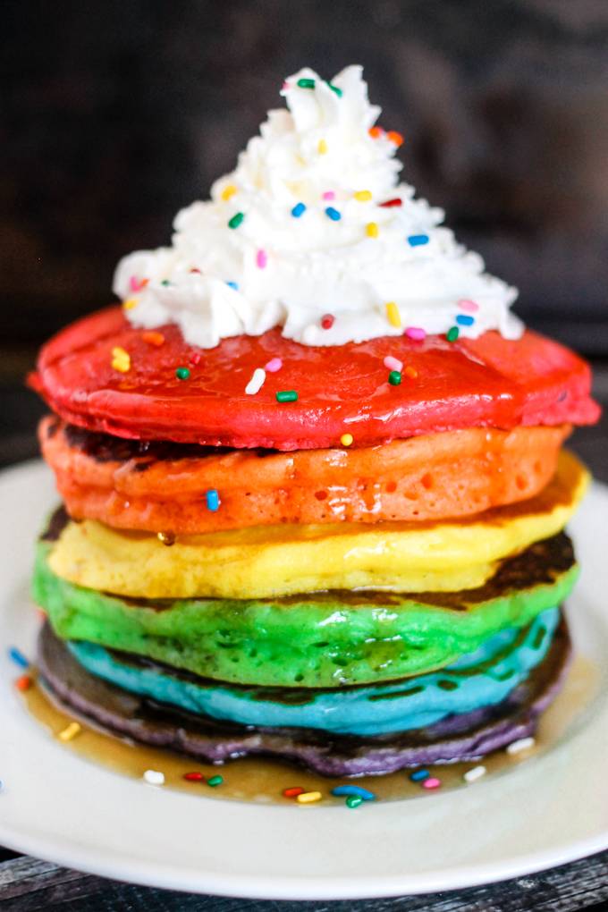 Rainbow Pancakes from Domestic Superhero