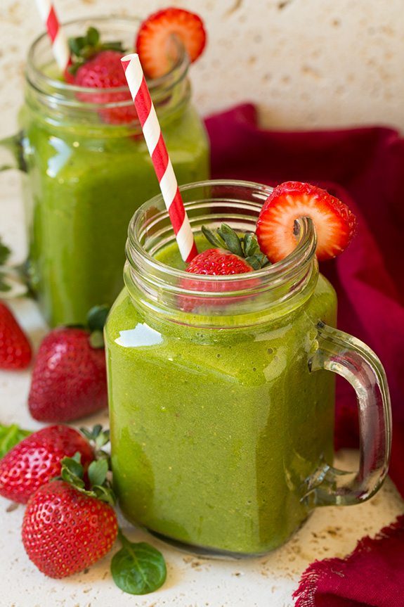 Strawberry Spinach Green Smoothie at Cooking Classy