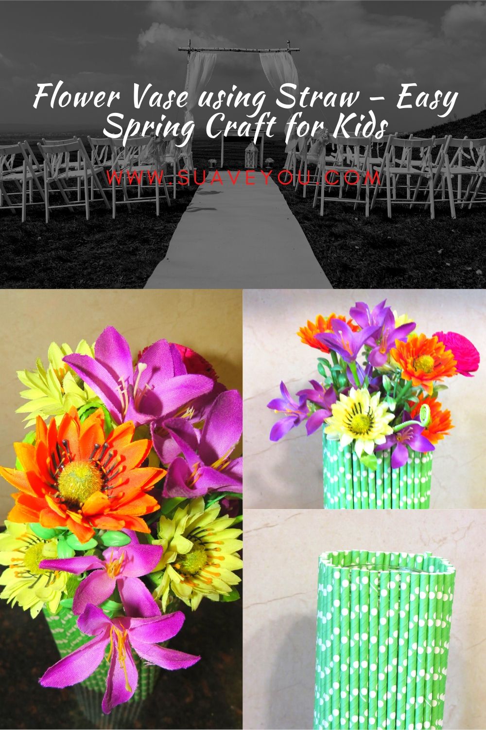 Flower Vase using Straw – Easy Spring Craft for Kids