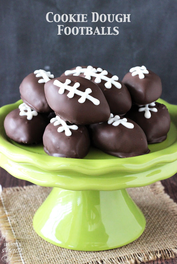 Chocolate Chip Cookie Dough Football By Life Love and Sugar