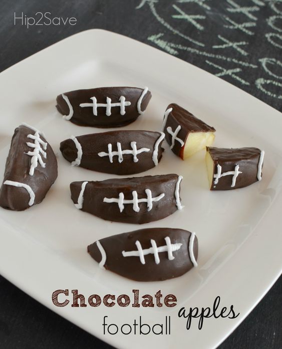 Chocolate Dipped Football Sliced Apples By Hip 2 Save