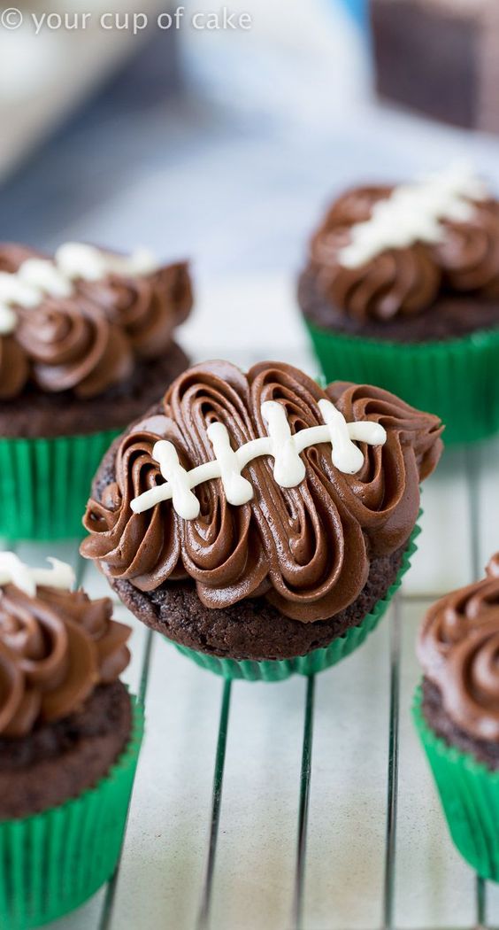 Easy Football Cupcake By Your Cup of Cake