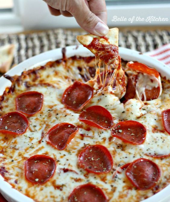 Pepperoni Pizza Dip By Belle of the Kitchen