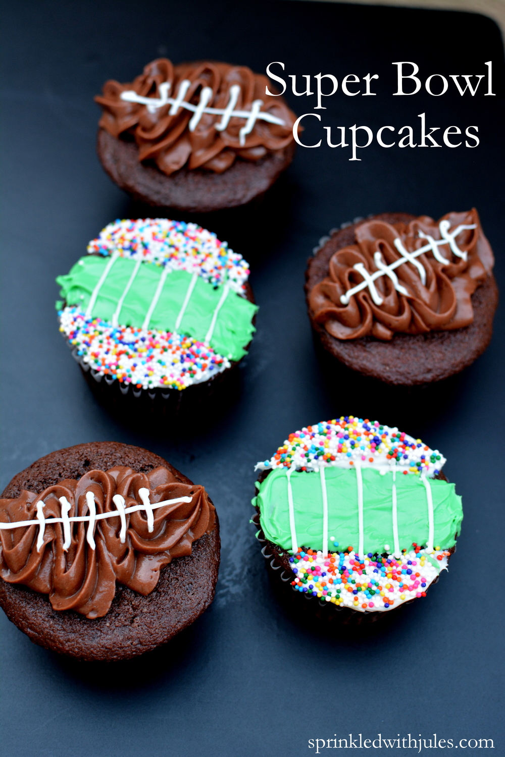 Super Bowl Chocolate Cupcakes By Sprinkled with Jules